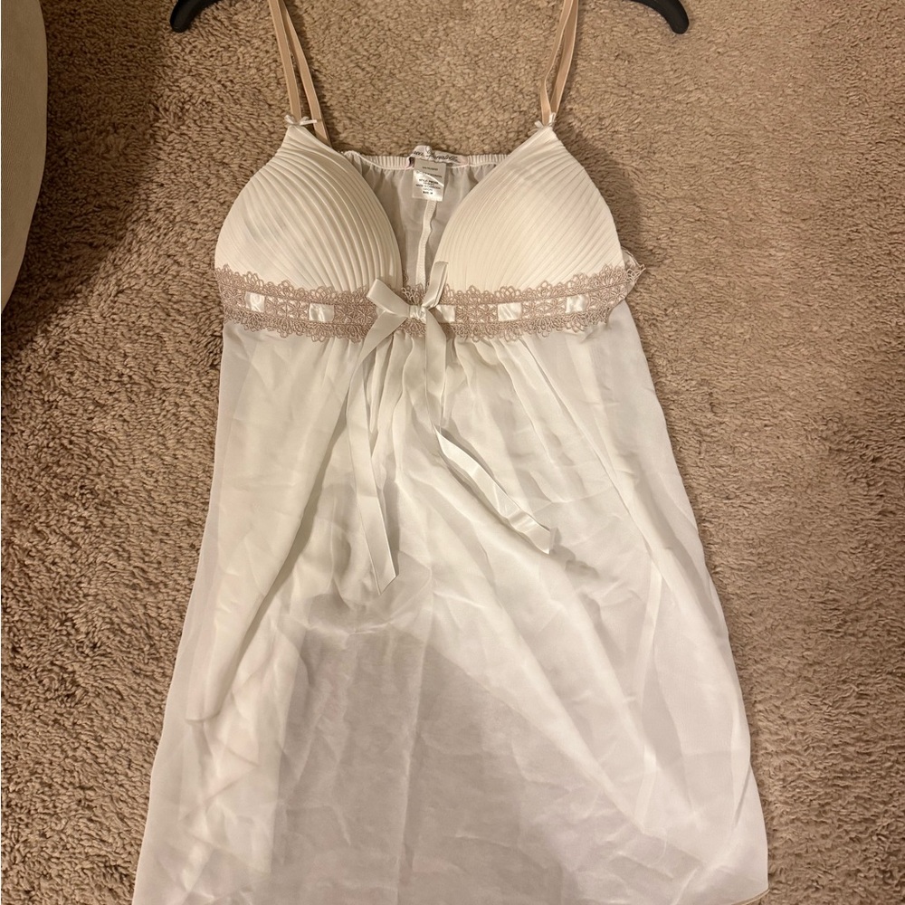 Linea Donatella Sheer Chemise in White and Nude